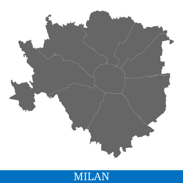 высокое качество карты города италии - milan stock illustrations