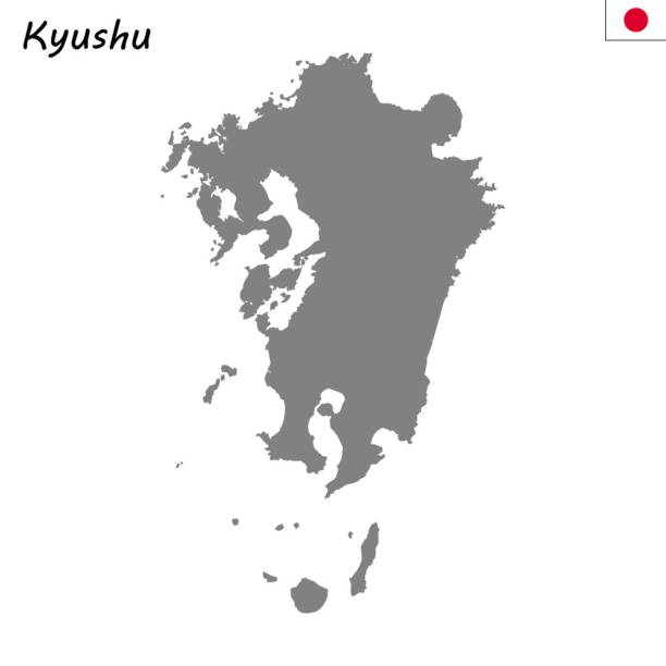 日本の領域の高品質の地図 - 九州点のイラスト素材／クリップアート素材／マンガ素材／アイコン素材
