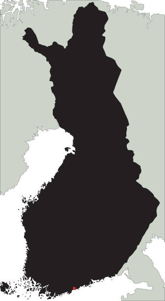 illustrazioni stock, clip art, cartoni animati e icone di tendenza di mappa silhouette finlandia altamente dettagliata. - finlandia laghi