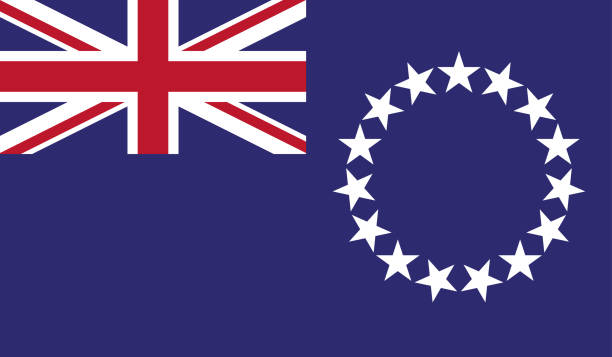 bardzo szczegółowa flaga wysp cooka - wyspy cooka flaga high detail - vector of cook islands flag. eps, wektor - cook islands stock illustrations