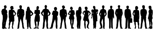Highly Detailed People Silhouettes Highly detailed people silhouettes. objects stock illustrations