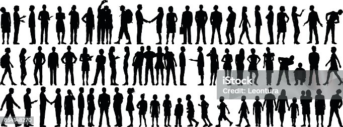 istock Highly Detailed People Silhouettes 854148270