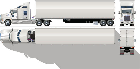 Highly Illustrated Vector Image Of Semi Truck Stock Illustration