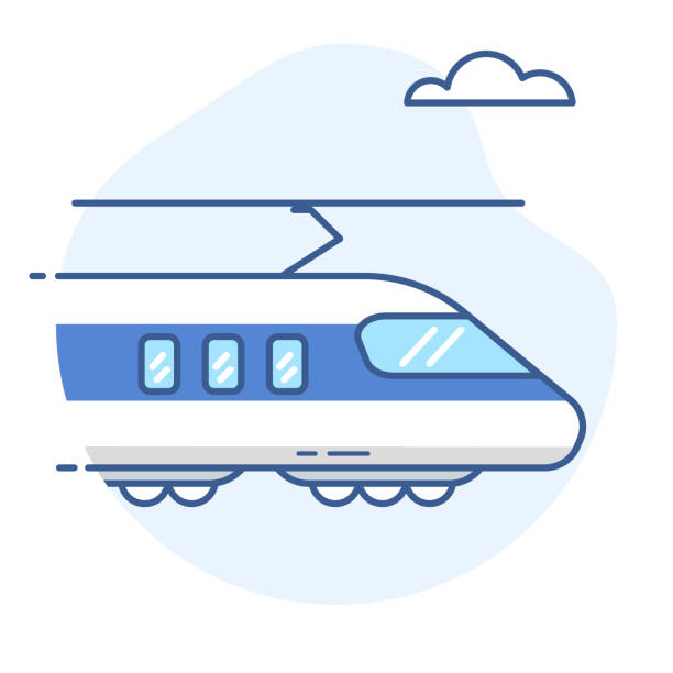 illustrations, cliparts, dessins animés et icônes de icône de ligne de train à grande vitesse. illustration vectorielle de train à grande vitesse. - tgv
