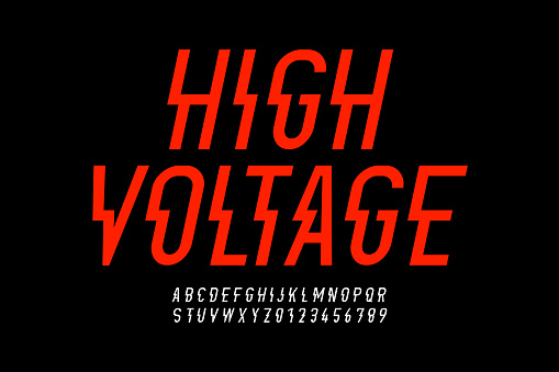 Hight voltage style modern font