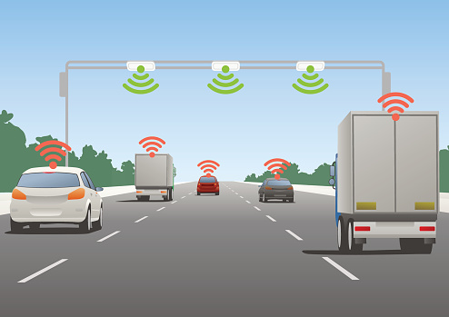 Highway communication system and vehicles