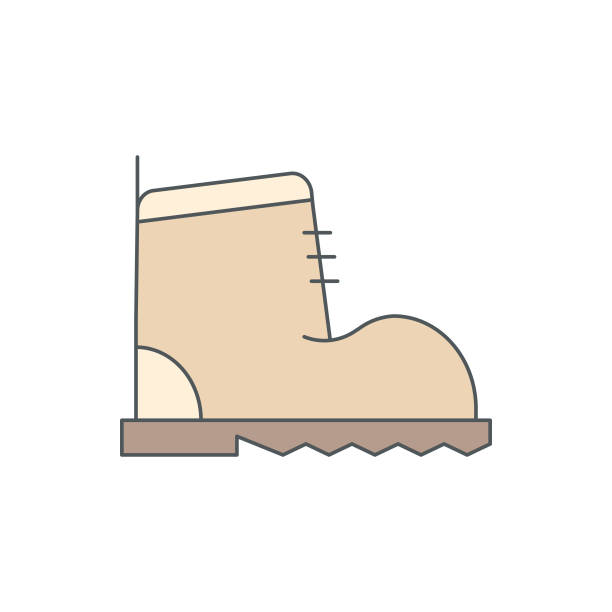 Hiking Boot Line Icon with Editable Stroke and Pixel Perfect. Hiking Shoe Icon with Editable Stroke and Pixel Perfect. colombie foot stock illustrations