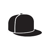 hip hop or rapper baseball cap. Vector illustration. flat icon on white background