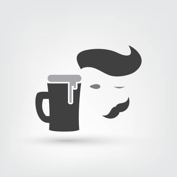 hipster 포스터, 아이콘 또는 커버 디자인 - curley cup stock illustrations
