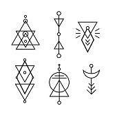Hipster sacred geometric shapes vector set illustration
