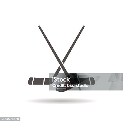 istock Hockey game equipment icon 673694820