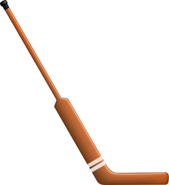 Hockey stick for goalie Hockey stick for goalie on white background hockey goalie stick stock illustrations