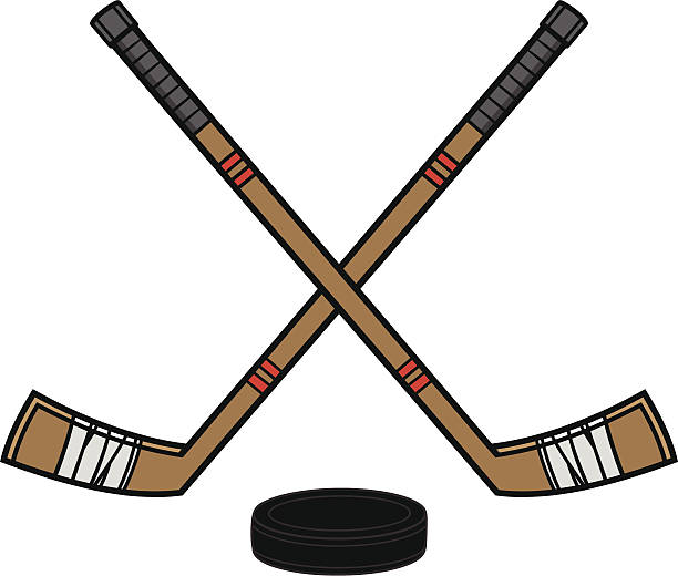 Hockey Sticks & Puck Hockey Sticks & Puck  - are separately grouped objects and can be quickly repositioned or removed for your project. hockey stick stock illustrations
