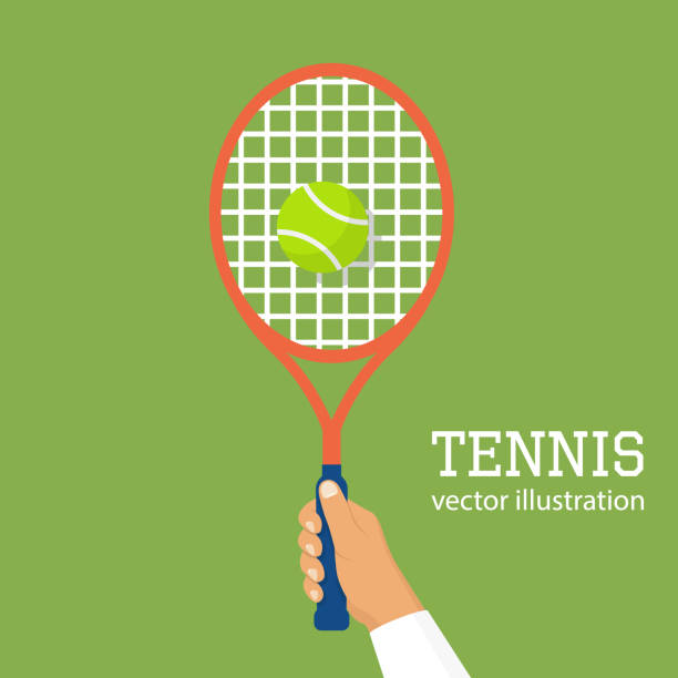 raket elinde tut - wimbledon tennis stock illustrations