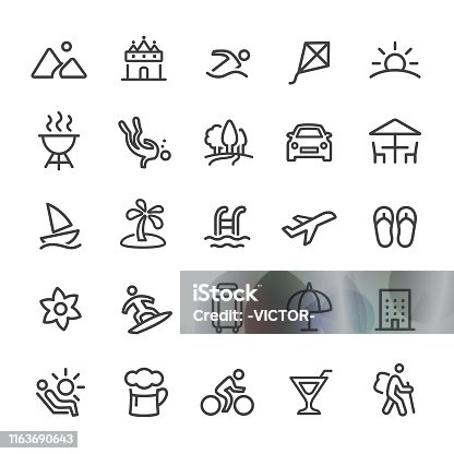 istock Holiday and Summer Icons - Smart Line Series 1163690643