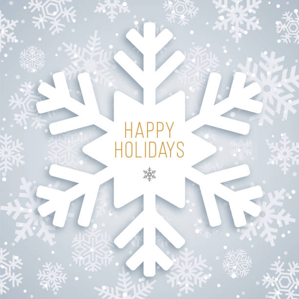 Holiday Card With Snowflake.  snowflakes stock illustrations