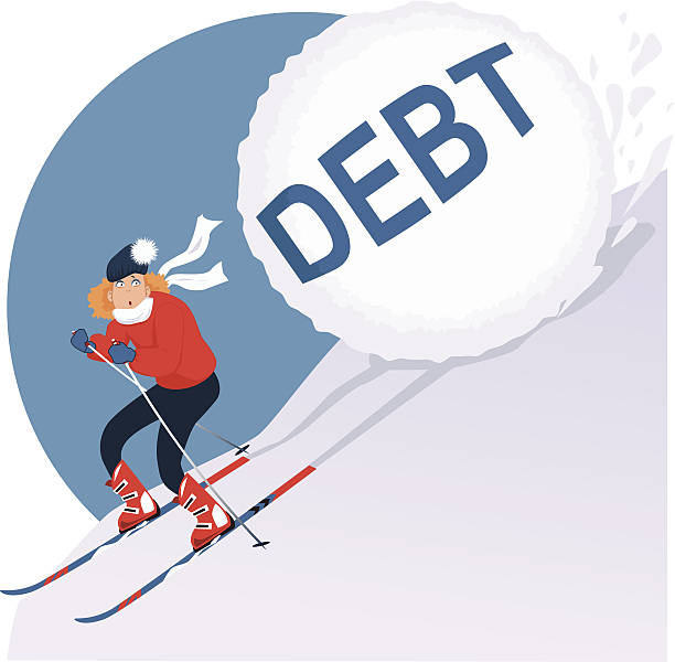 holiday debt - avalanche stock illustrations