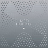 Holiday greeting card with geometric Snowflake. Stock illustration