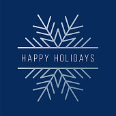 Holiday greeting card with Snowflake. Stock illustration