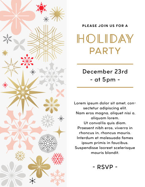 Holiday Party Invitation Template vector art illustration
