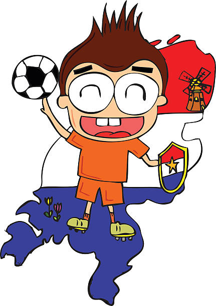 ilustraciones, imágenes clip art, dibujos animados e iconos de stock de holland jugador de fútbol - michigan football