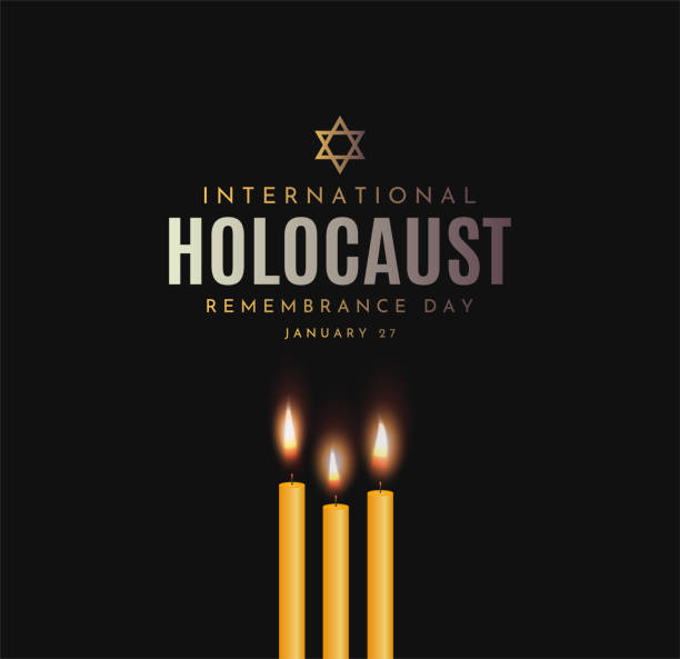 tło dnia pamięci o holokauście. wektor - holocaust remembrance day stock illustrations