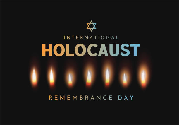 karta dnia pamięci o ofiarach holokaustu, tło. wektor - holocaust remembrance day stock illustrations