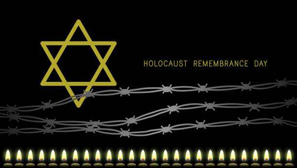 dzień pamięci o ofiarach holokaustu. 27 stycznia. ilustracja wektorowa - holocaust remembrance day stock illustrations