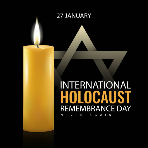 ilustraciones, imágenes clip art, dibujos animados e iconos de stock de día de la memoria del holocausto - holocaust remembrance day