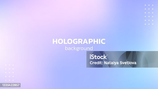 istock Holographic background. Hologram gradient in pastel colors. 1335422857