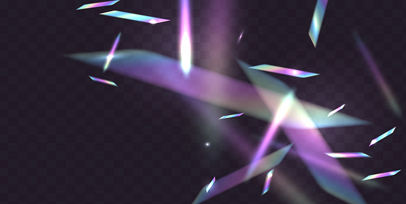 Holographic flying confetti overlay
