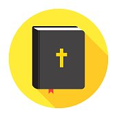 Holy Bible book icon. Flat vector illustration.