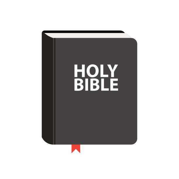 Holy Bible book icon. Flat vector illustration Holy Bible book icon. Flat vector illustration. bible stock illustrations