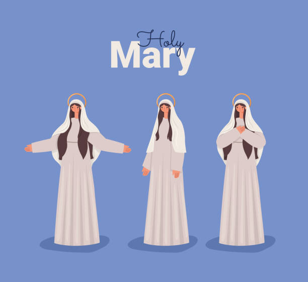 illustrazioni stock, clip art, cartoni animati e icone di tendenza di poster santa maria - ferragosto