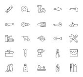 Set of Home and Tools icons on white background