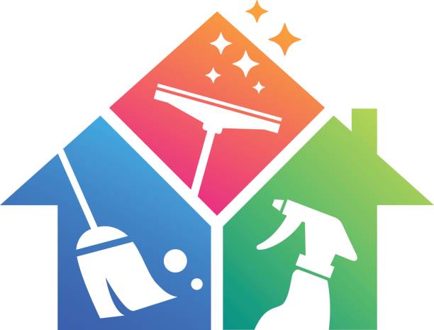 Home Cleaning. Cleaning Service. Building Cleaning amazing home cleaning service symbol illustration housework stock illustrations