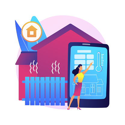 Home heating technologies abstract concept vector illustration.
