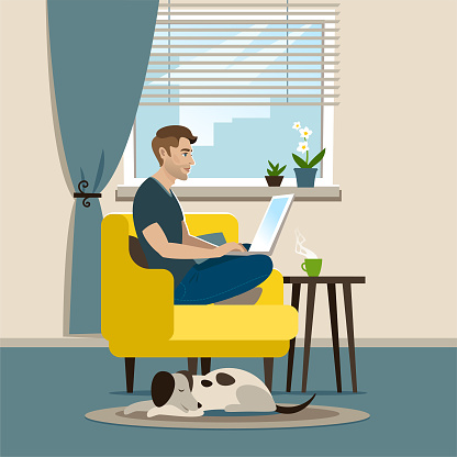 office illustration vector istock laptop