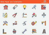Home Repair and Construction Lineal Color Icons