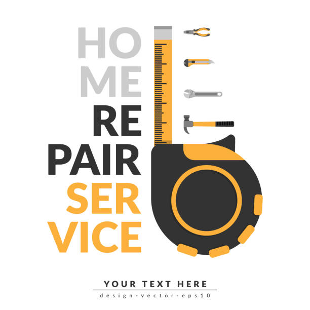 home repair service template with logo and copy space for your text or company name. home repair service consulting company for marketing concept. vector illustration EPS10 flat design vector art illustration