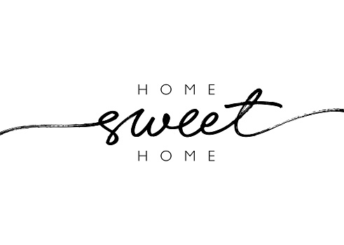 Home sweet home ink brush vector lettering. Modern slogan handwritten vector calligraphy.