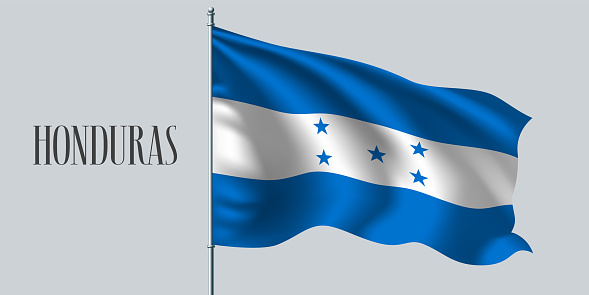 Honduras Waving Flag On Flagpole Vector Illustration Stock Illustration ...