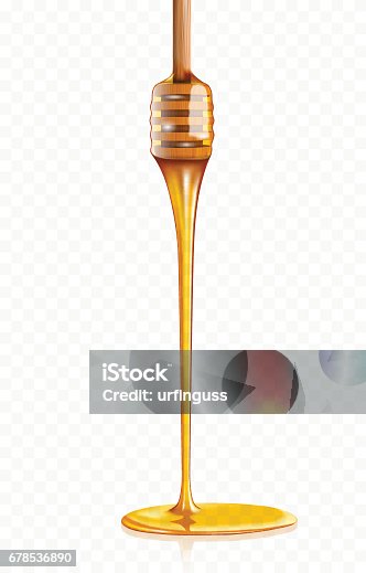 istock Honey dripping from wooden honey dipper 678536890