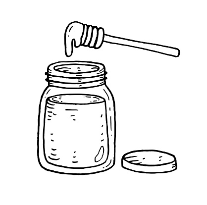 Honey Jar hand drawn illustration