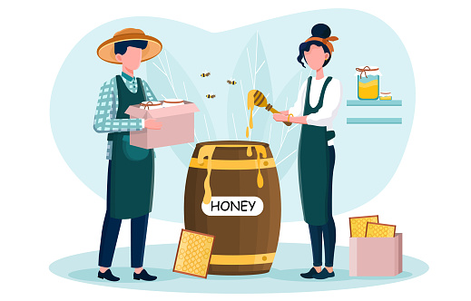 Honey production concept