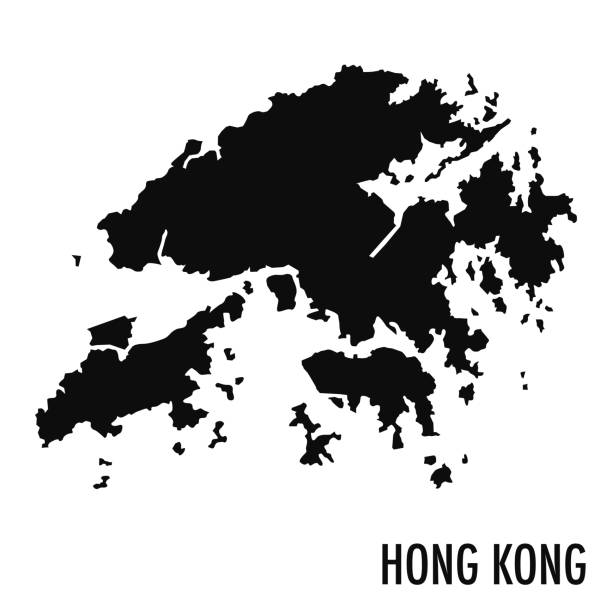 Hong Kong map vector silhouette illustration vector art illustration