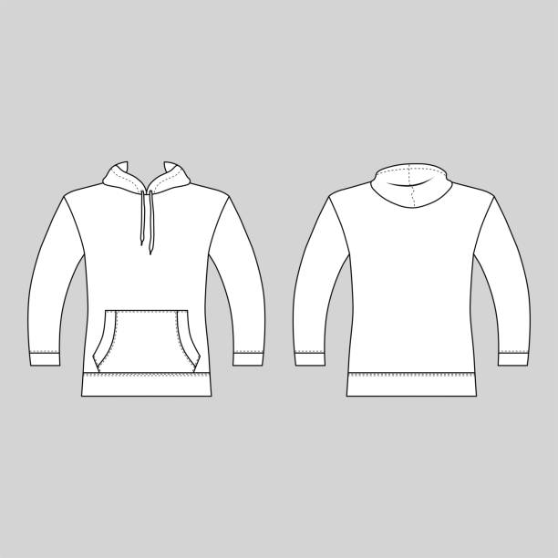 Royalty Free Blank Hoodie Template Drawing Clip Art, Vector Images ...