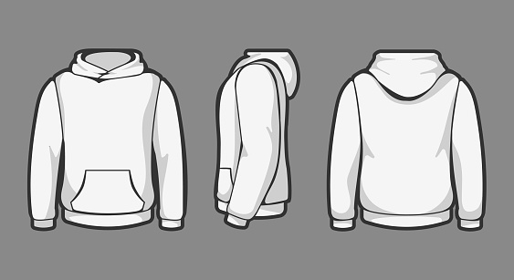 Download Front Back And Side Views Of Blank Sweatshirt Clipart Images