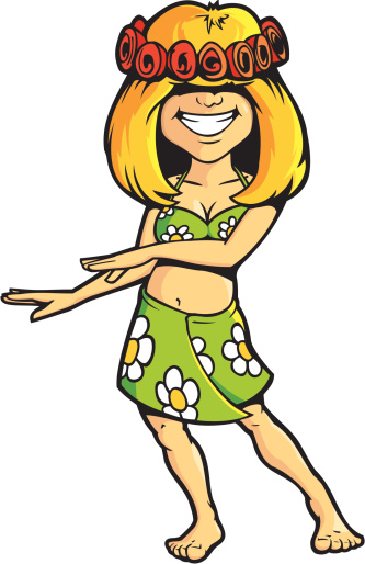 Hawaiian Hoola Girl in a green skirt. This file includes Illustrator CS2, Version 8 EPS and a high-rez jpeg.