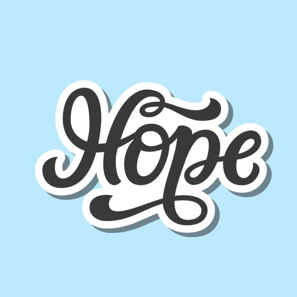 stockillustraties, clipart, cartoons en iconen met hoop. hand letterung - geloof